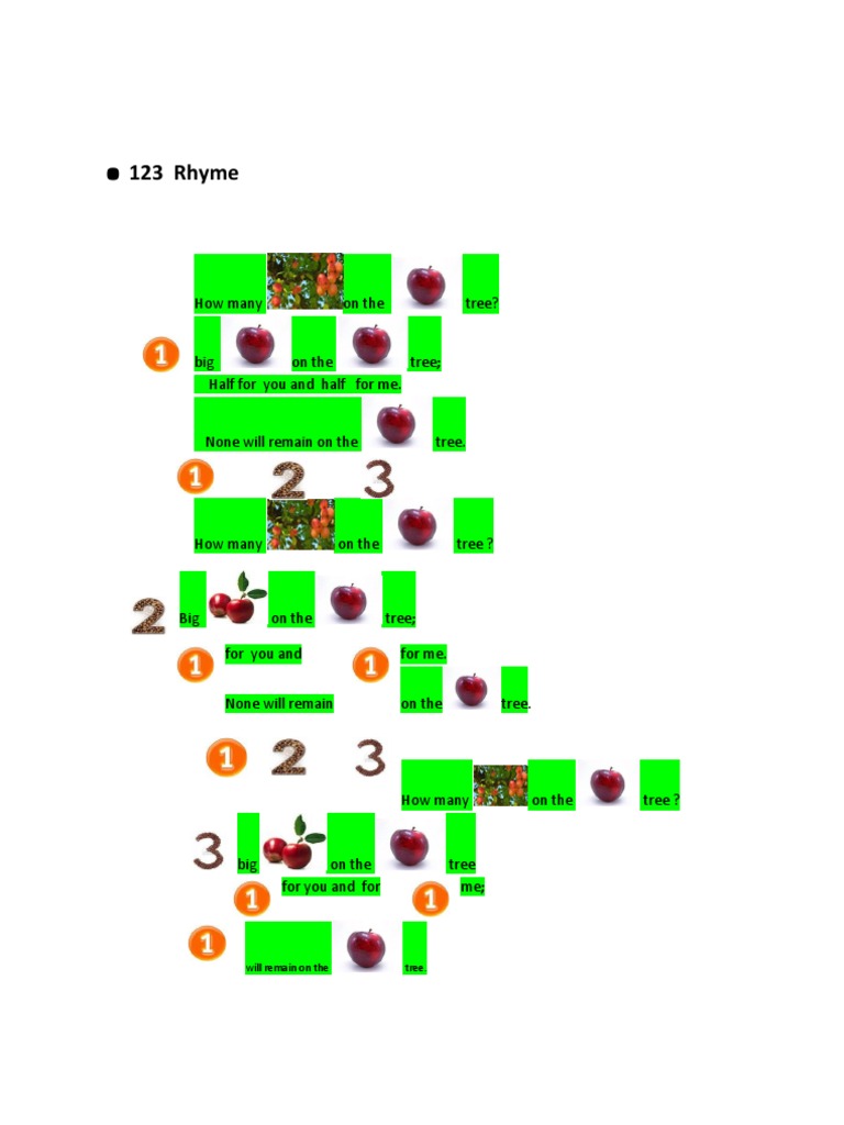 Rhyme About Trees and Sharing | PDF