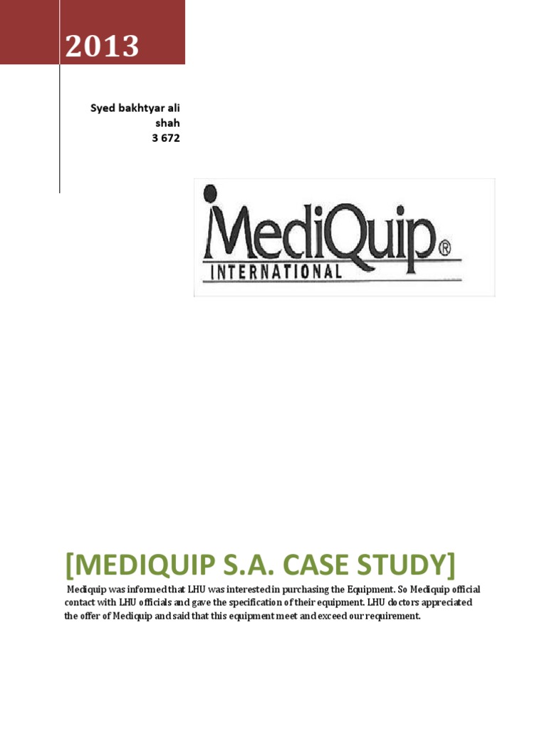 Mediquip Case Study PDF