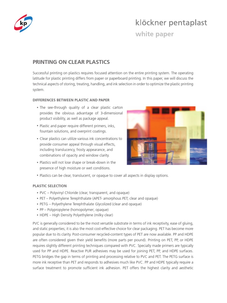 Printing On Clear Plastic PDF PDF Ink Plastic