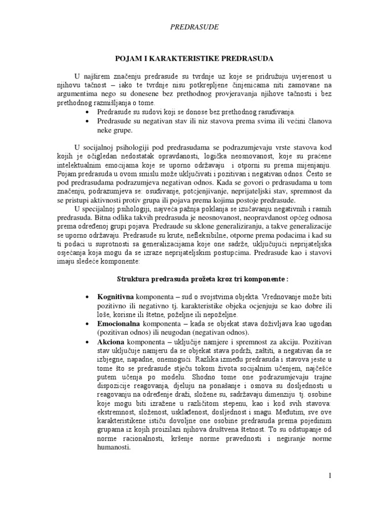 Predrasude I Stereotipi | PDF