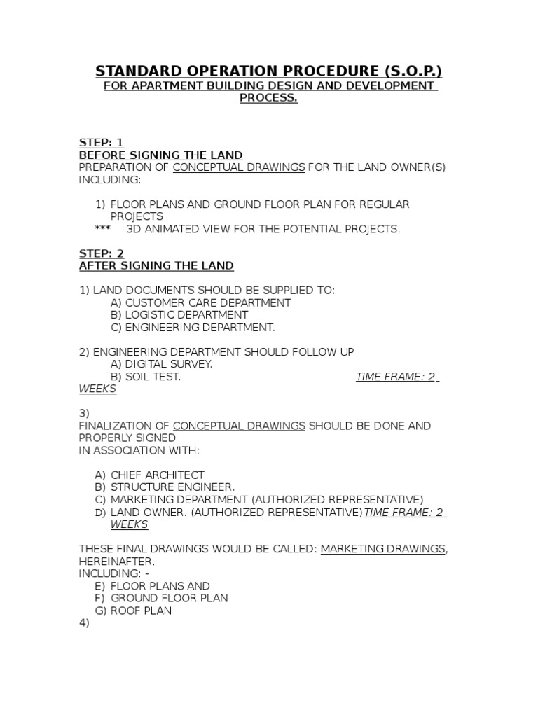 Apartment Building Design SOP Guide | PDF | Engineering | Business