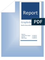 Report On Graphology Handwriting Analysis
