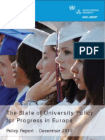 The State of University Policy for Progress in Europe