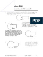 Autocad Release 2000: Tutorial 3: Self Assessment On Autocad Commands