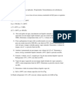 Lista 1 de Termodinâmica Aplicada