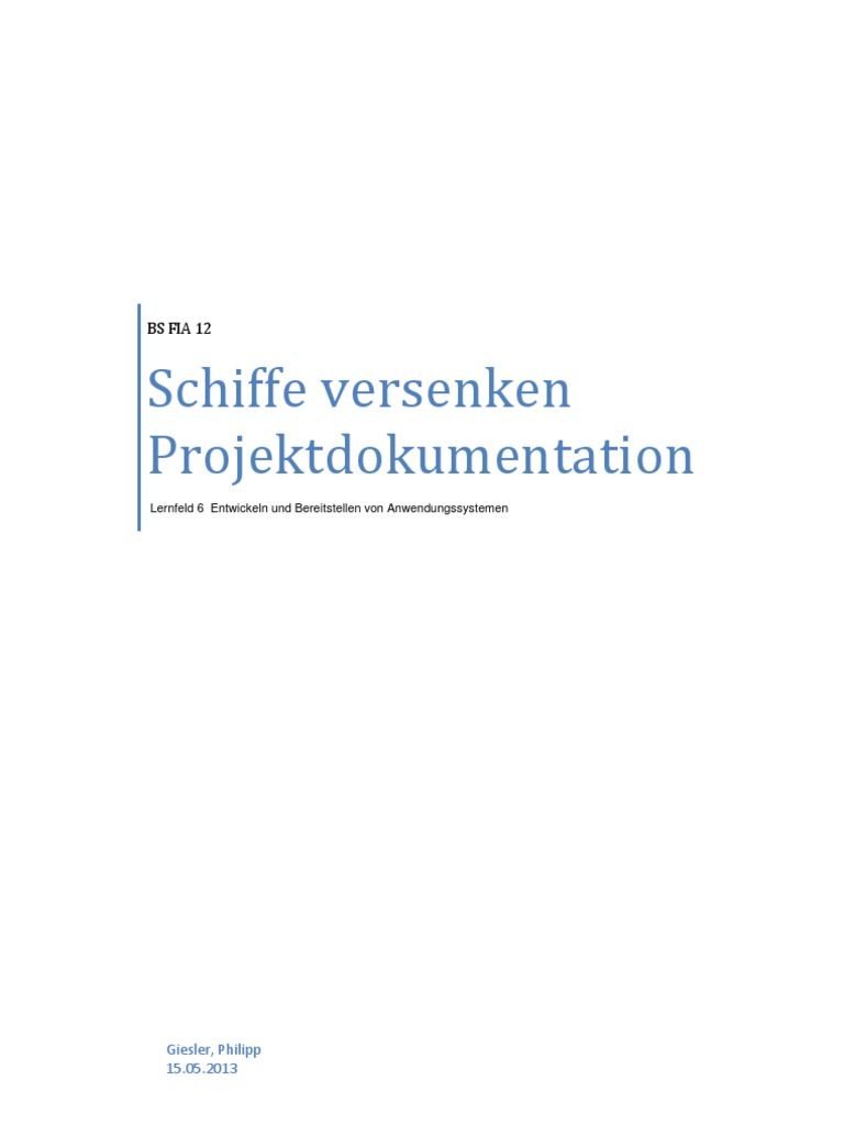 Schiffe Versenken Projektdokumentation