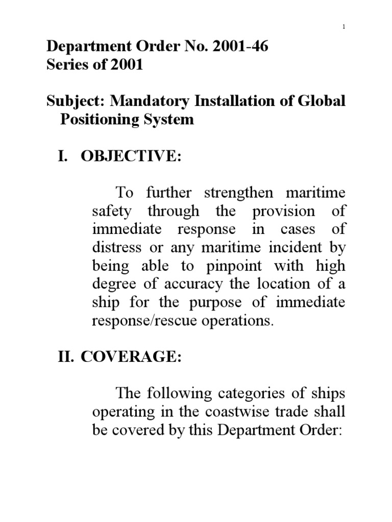 Mandatory GPS Installation for Ships | PDF