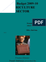 Union Budget 2009-10 Agriculture Sector: Presented by Abrar Ahmad Ansari Mba, Iind Sem