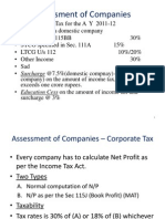 Direct Taxes - Assessment of Companies