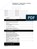 Group Project Assessment Criteria Article Analysis
