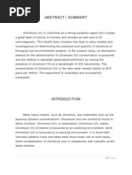 Determination of Chromium VI Concentration Via Absorption Spectroscopy Experiment