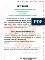 Declaracion Jurada de Domicilio 2012