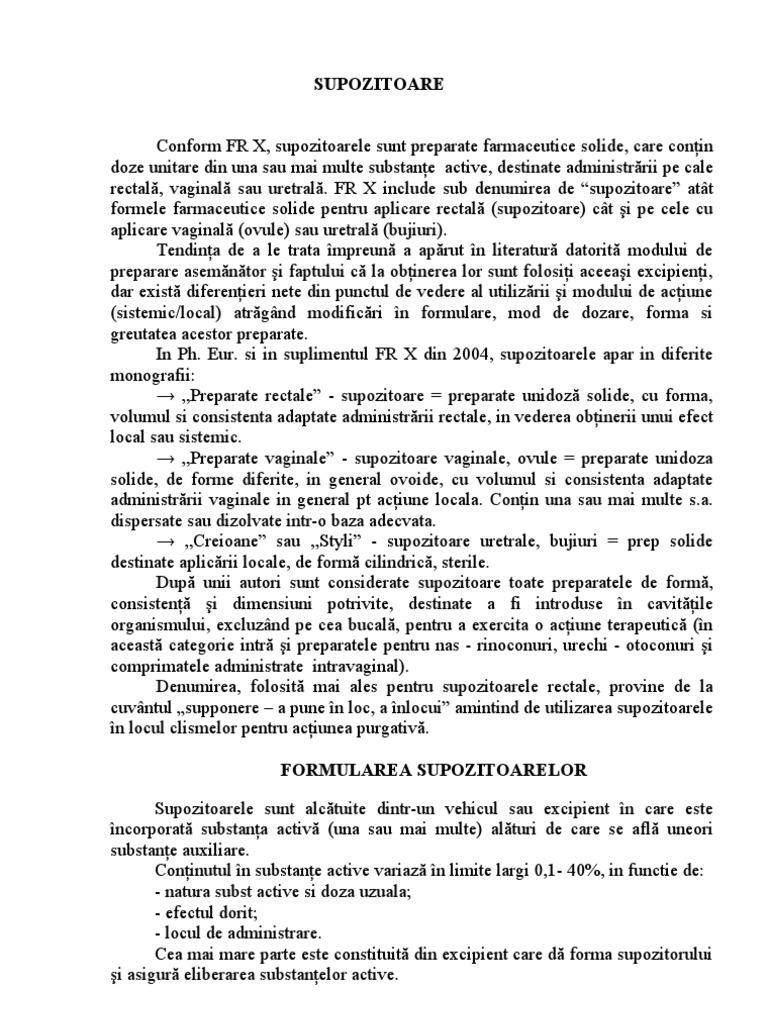 Supozitoare Rectale