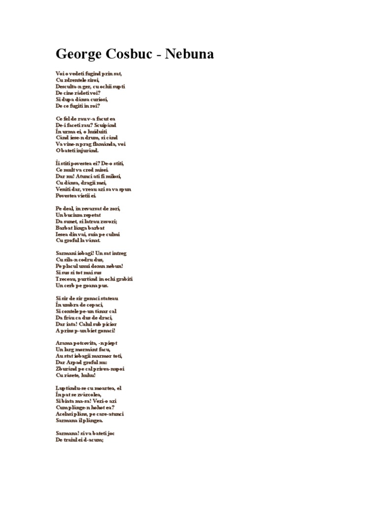 George Cosbuc Nebuna IncÄrcat De Danny77ro