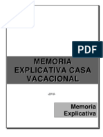 Memoria Explicativa Casa Vacacional