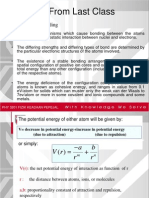 From Last Class: Interatomic Binding