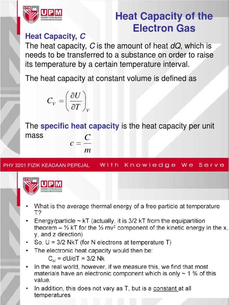 Lecture+16+MAK +Heat+Cap+Electron+Gas | PDF | Heat Capacity ...