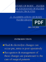 normal Exchange of Fluids &electrolytes 2. Classification of Body Fluid Changes