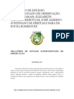 Relatório de Estágio Supervisionado de Observação Dos Alunos