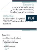 E2 Create Worksheets Using Spreadsheet Commands, Functions, and Formulas