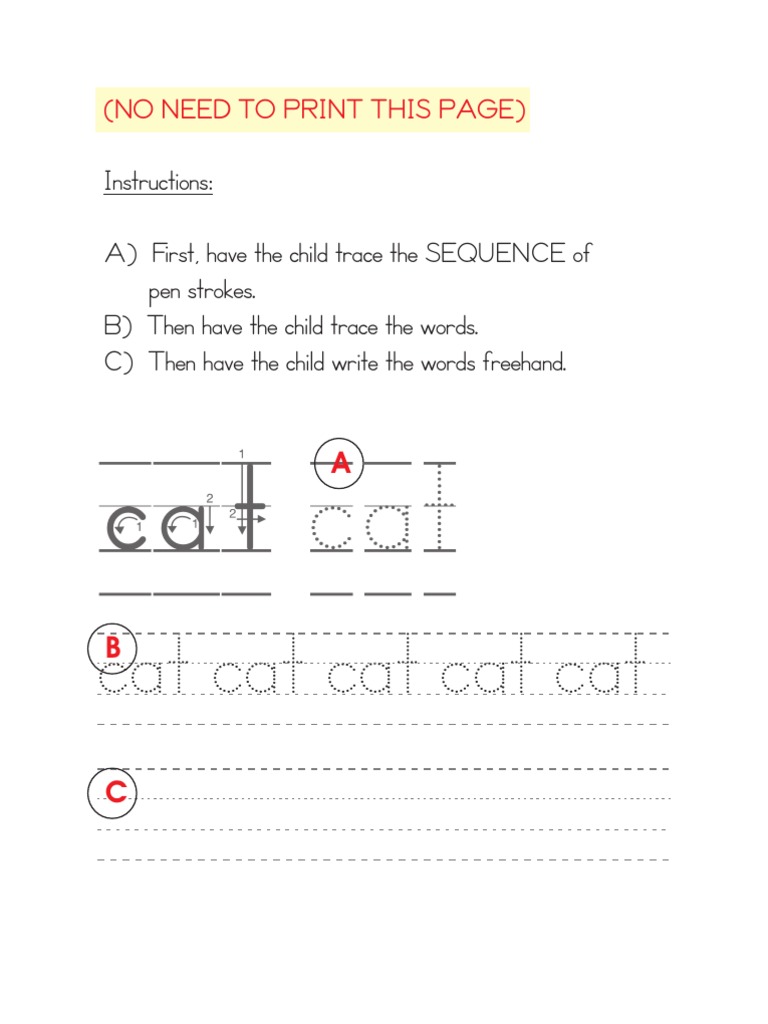 Cat Tracing and Writing Worksheets | PDF | Foreign Language Studies