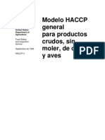 Modelo HACCP General, para Productos Crudos, Sin Moler de Carne y Aves.