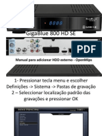 Manual GigaBlue 800 HD SE - Adicionar HDD Externo