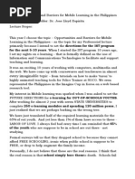 Download Mobile Learning - Professorial Lecture- Fin by mameltan SN14173925 doc pdf