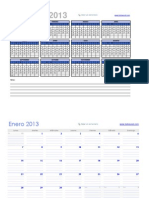 Calendar i o Excel 2013
