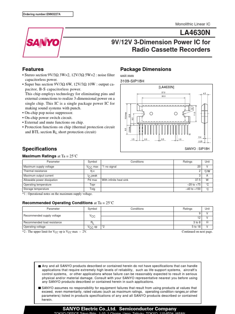 LA4630N | PDF | Manufactured Goods | Computer Engineering