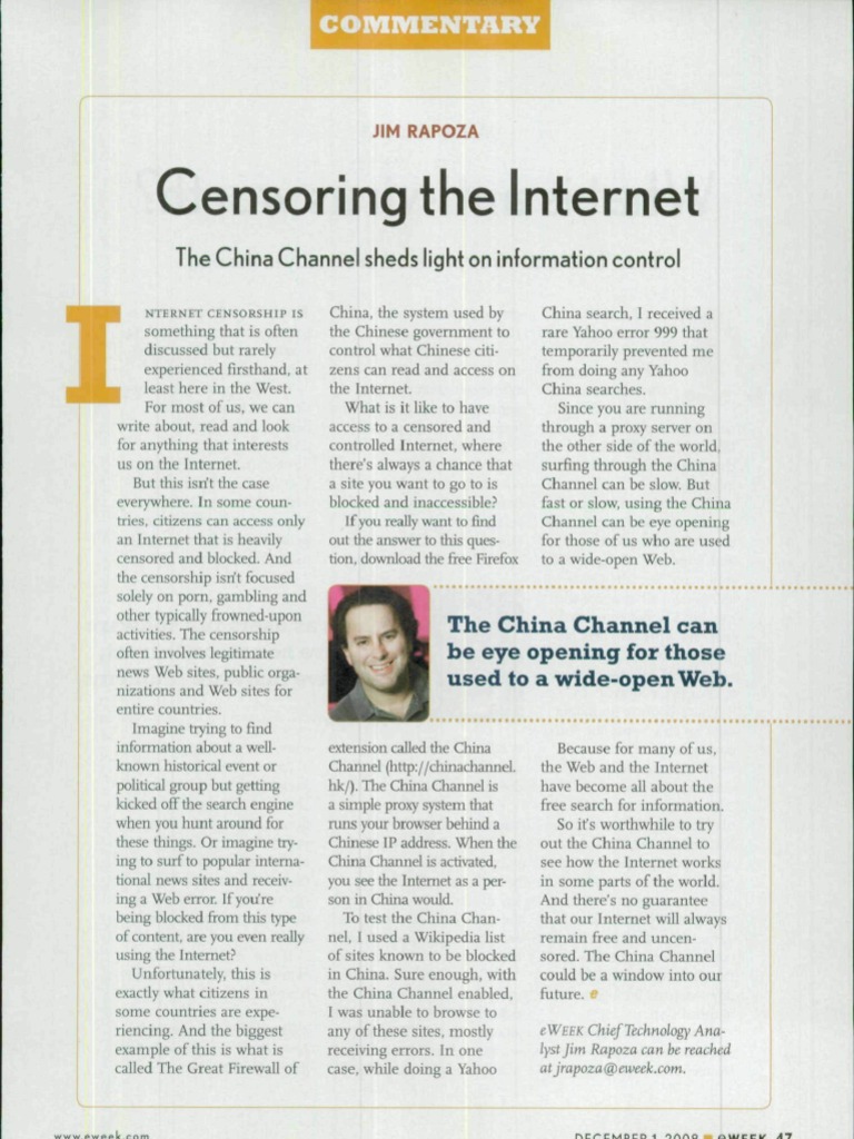 Censoring The Internet: The China Channel Sheds Light On Information ...