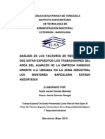 Análisis de factores de riesgo en almacén