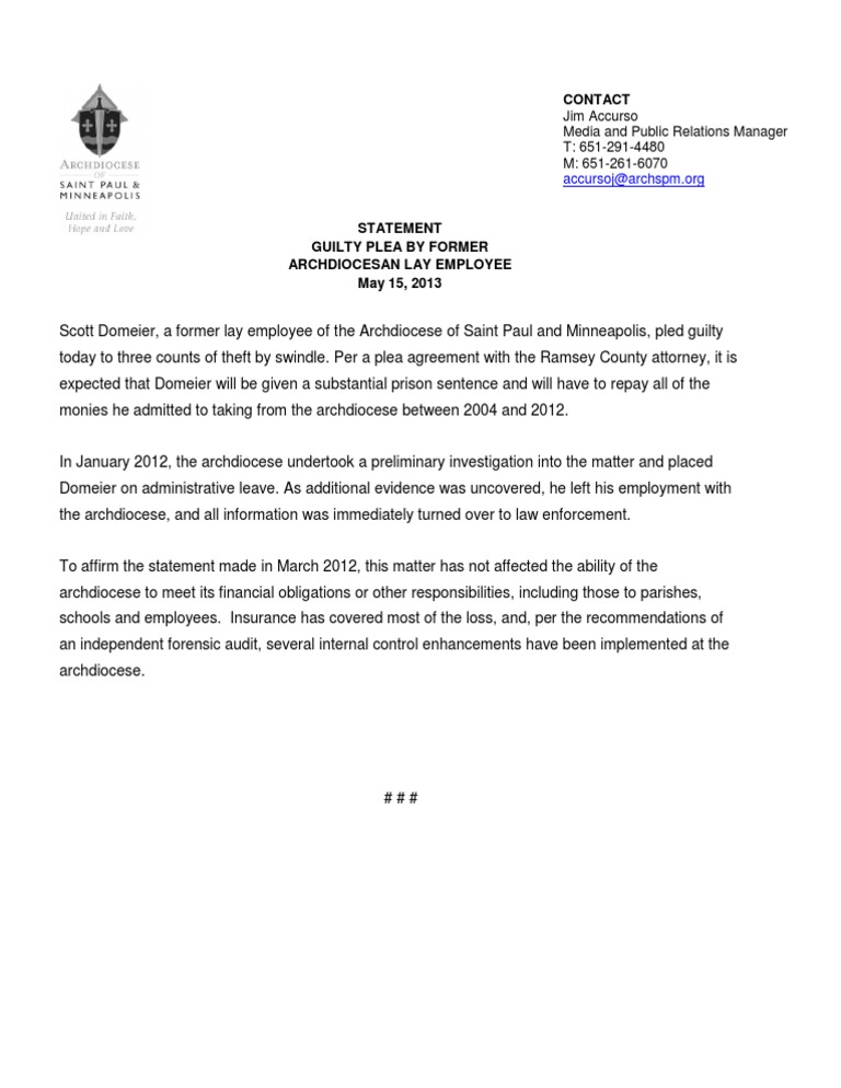 Domeier Guilty Plea Statement Final | PDF