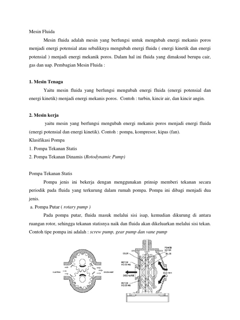 Klasifikasi Dan Fungsi Mesin Fluida Pdf Griya Taman Sains