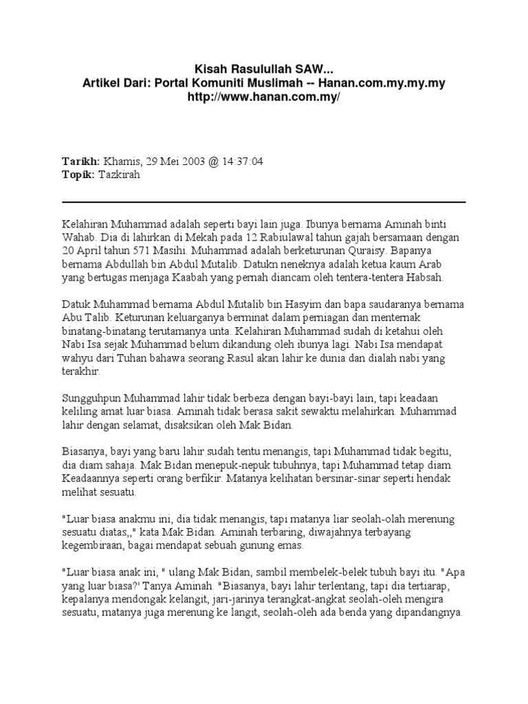 Kisah Rasulullah Saw J Pdf