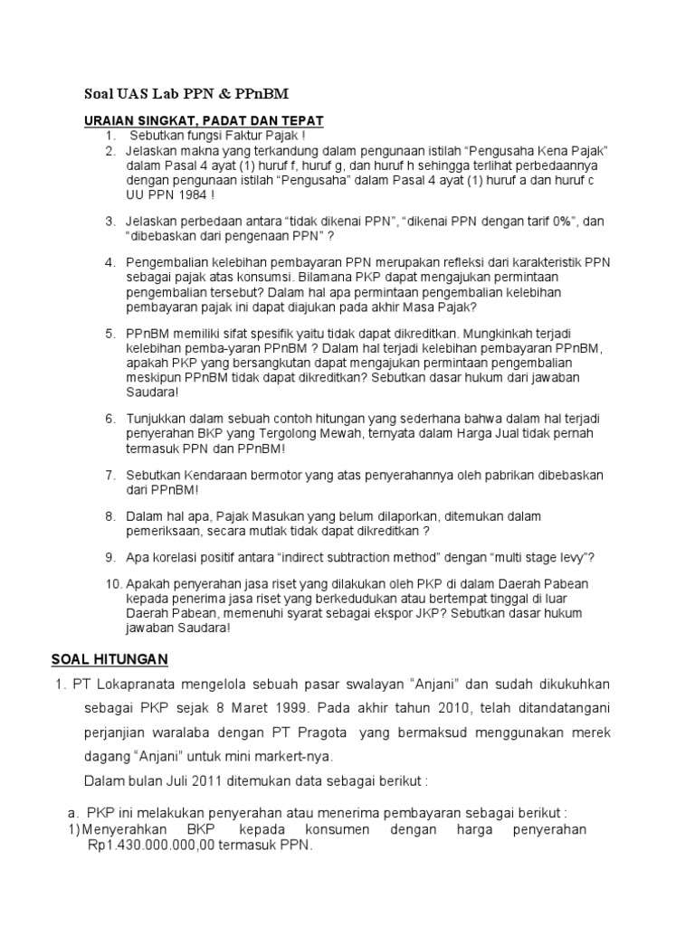 Soal Dan Jawaban Lab Ppn