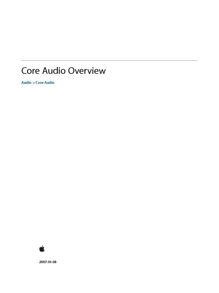 Core Audio Overview PDF Digital Audio Application Programming