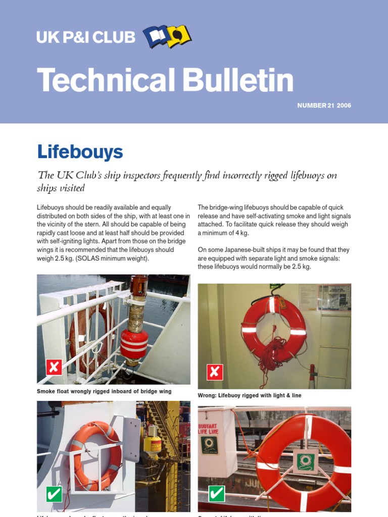 Proper Lifebuoy Rigging Guidelines | PDF | Ships | Water Transport