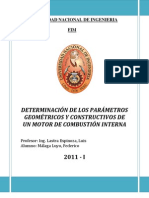 1° INFORME DE MOTORES: Determinación de Los Parámetros Geométricos y Constructivos de Un MCI