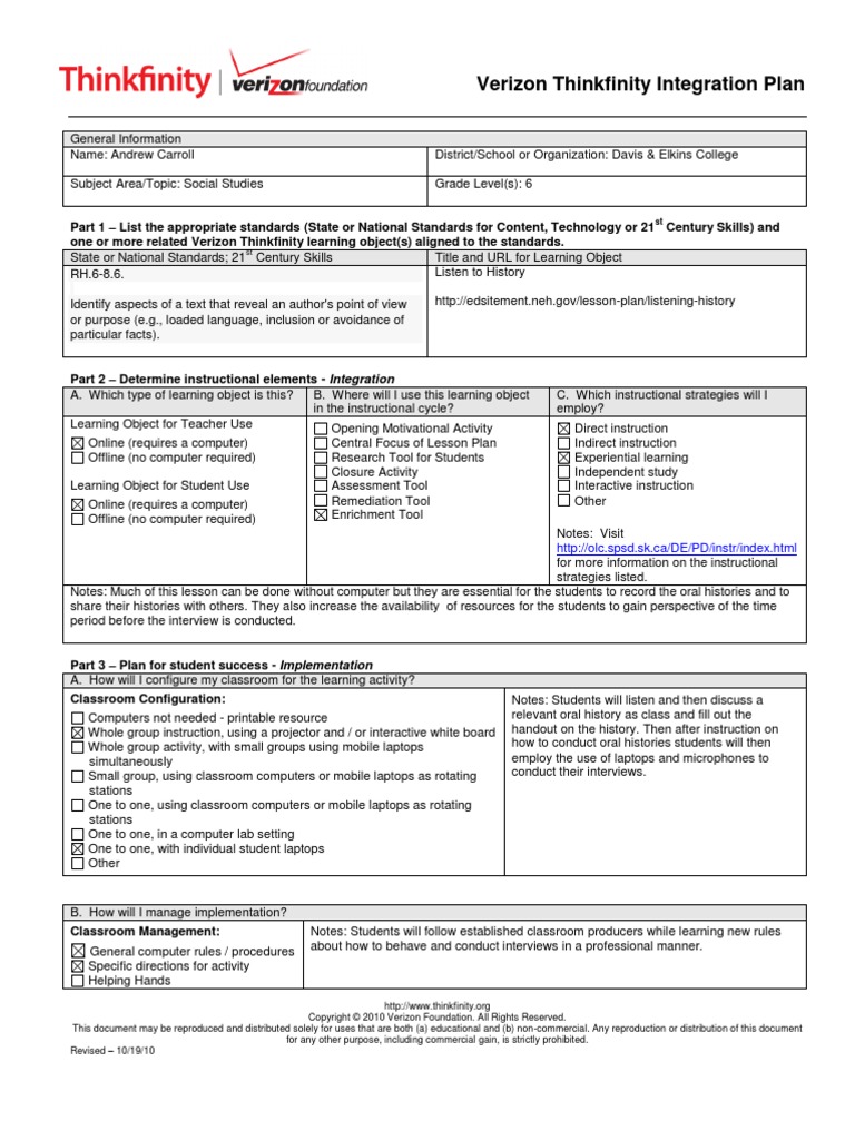 Lesson Plan Sample: 6th Grade Social Studies | Lesson Plan | Classroom
