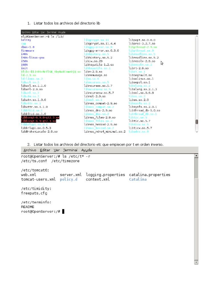 Solucionario Comandos Linux | PDF | Archivo de computadora | Directorio ...