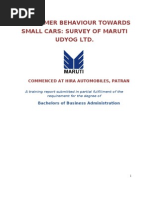 Download Consumer Behaviour Towards Small Cars by Amit Dang SN141813177 doc pdf