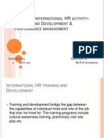 Managing International HR Activity- Training and Development &