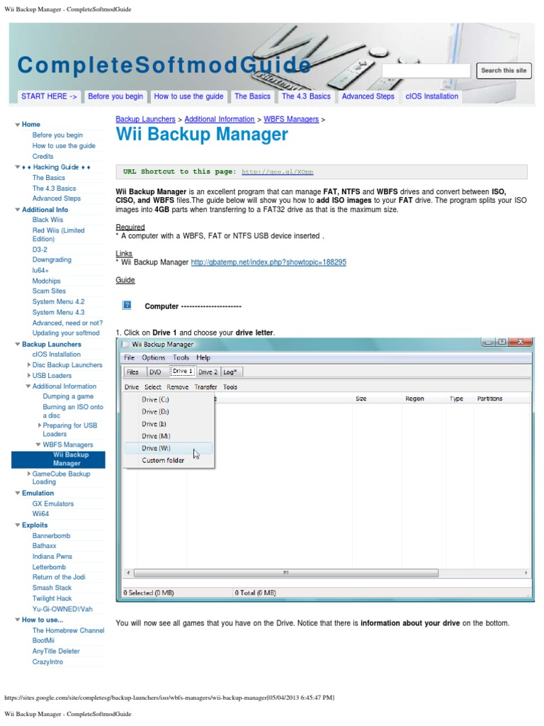 Wii Backup Manager CompleteSoftmodGuide PDF Digital Technology