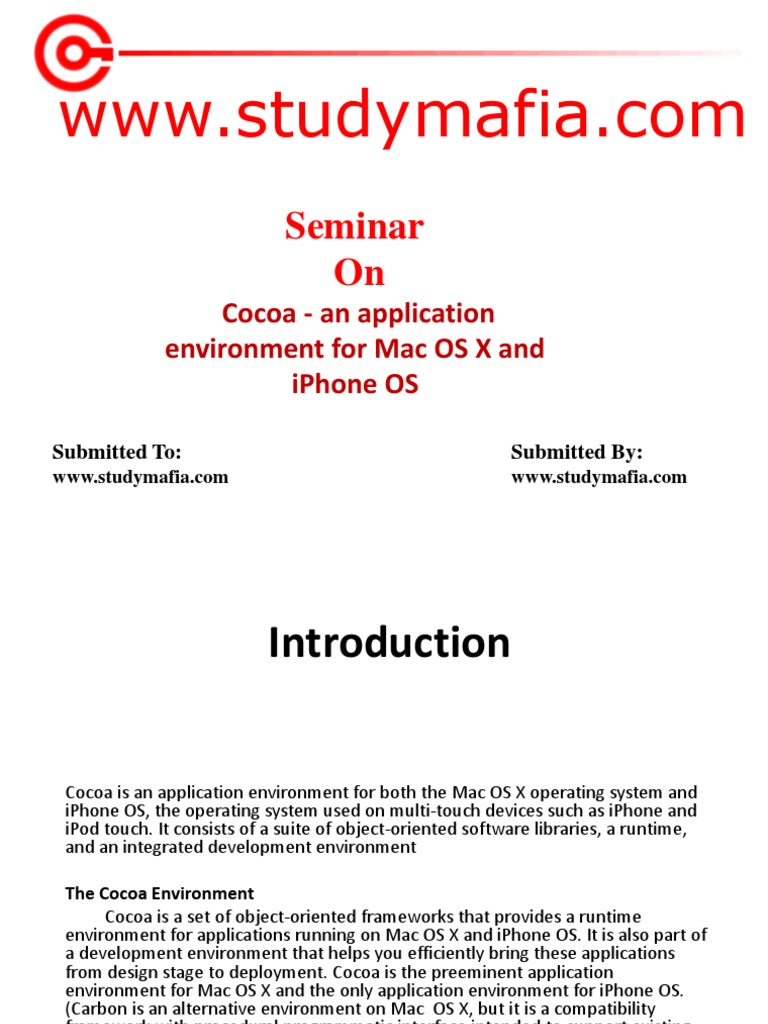 Cocoa: Mac OS X & iPhone App Framework | PDF | Computers