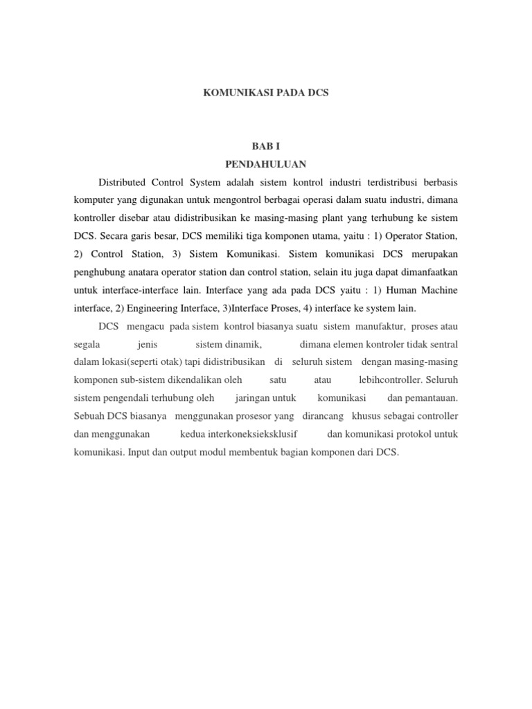 Komunikasi dalam Sistem DCS dan Teknologinya | PDF