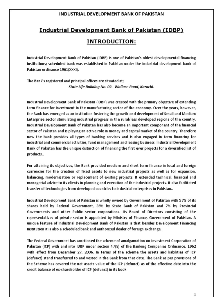 Overview of Industrial Development Bank | PDF | Pension | Banks