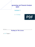 Stochastic Programming and Financial Analysis IE447: Dr. Ted Ralphs