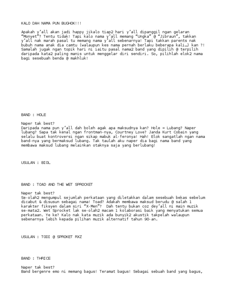 Kalo Nama Pun Dah Buruk Pdf