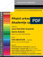 KONCERTNI ABONMA 9, Pihalni Orkester Akademije Za Glasbo